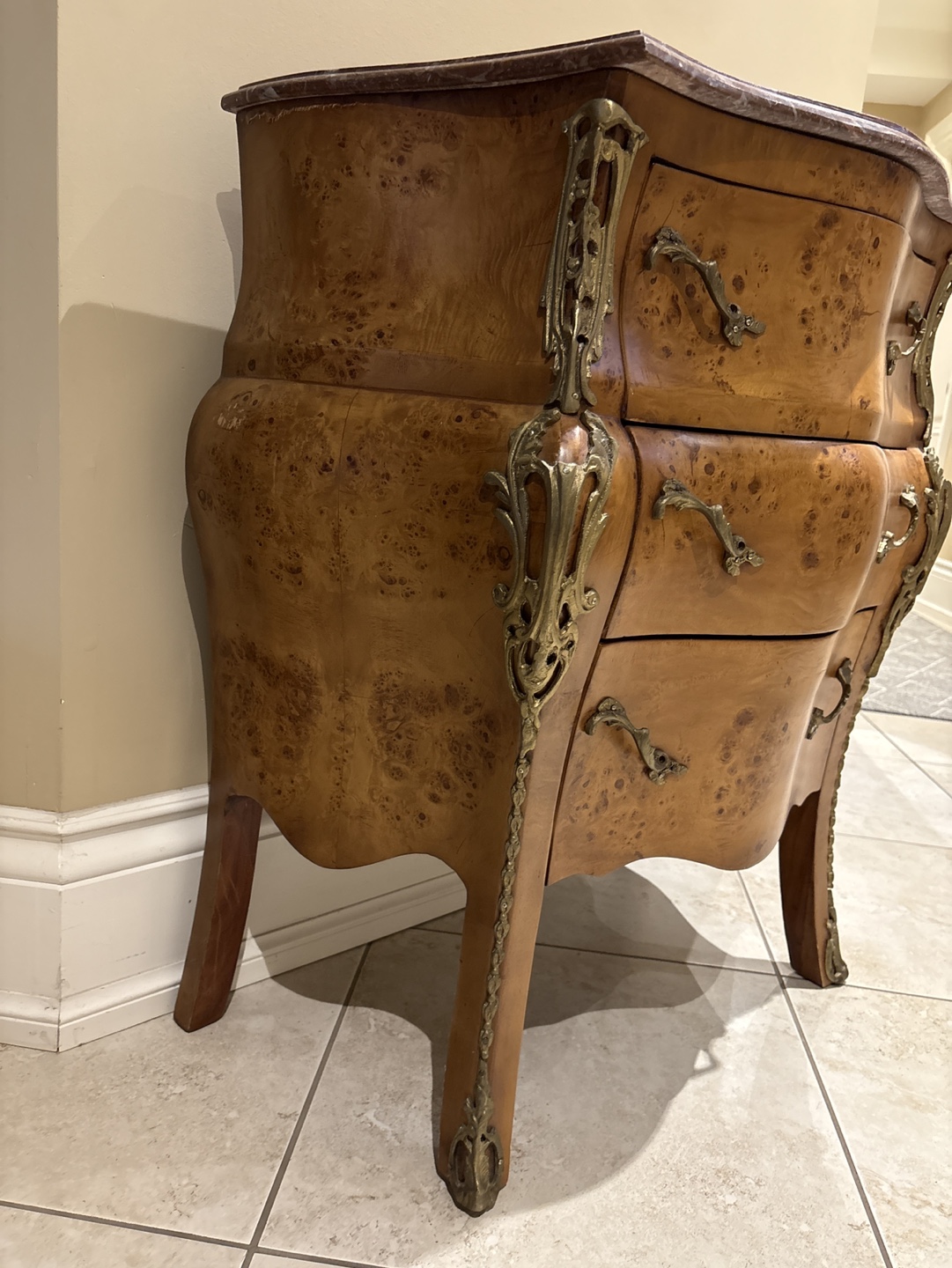 Antique-Style Marble Top Chest of Drawers - photo 5