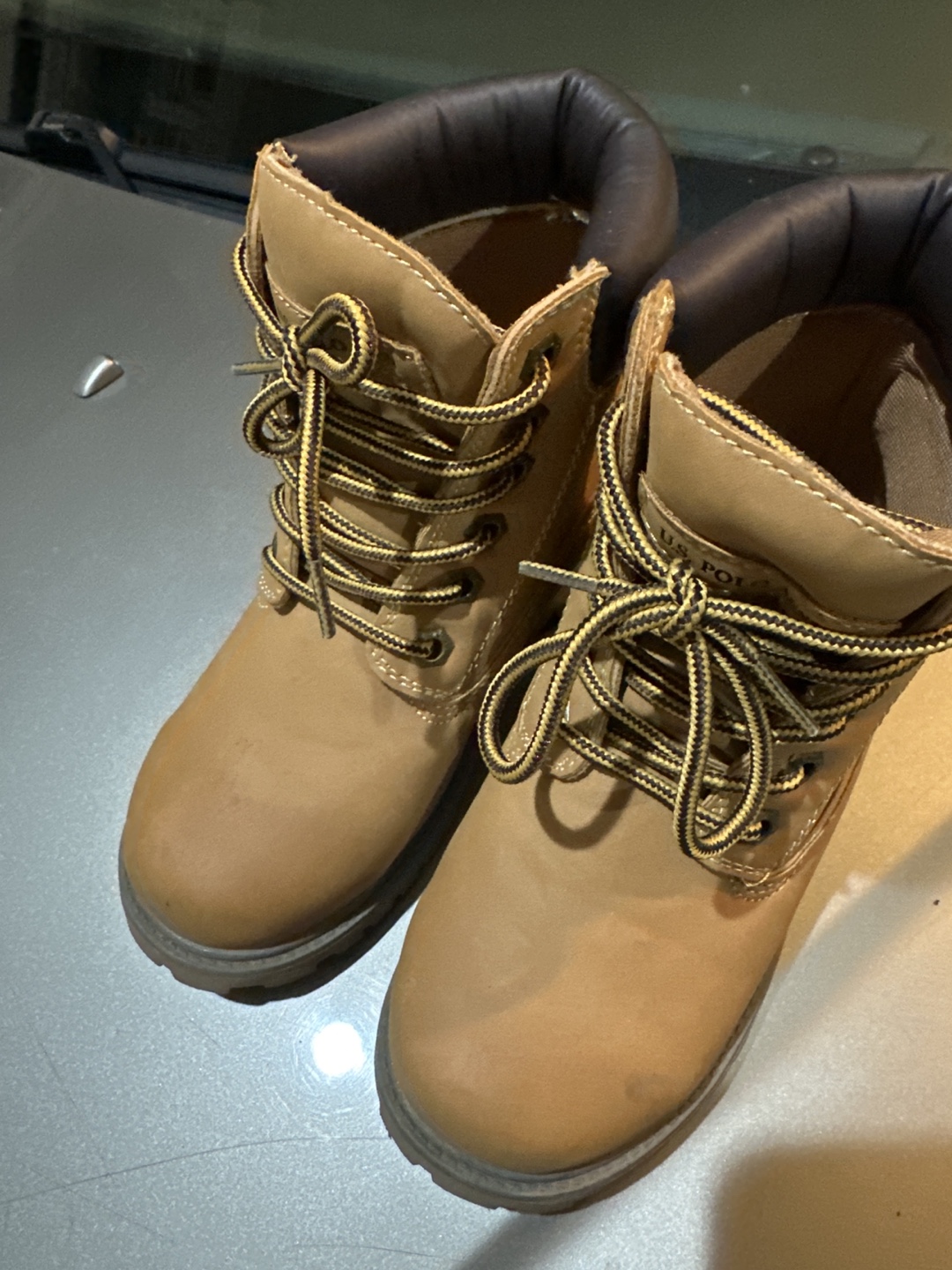 Kids' Tan Lace-Up Boots