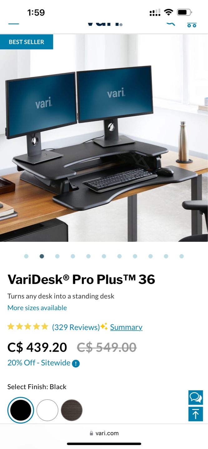 VariDesk Pro Plus 36 Standing Desk Converter - Black - photo 5