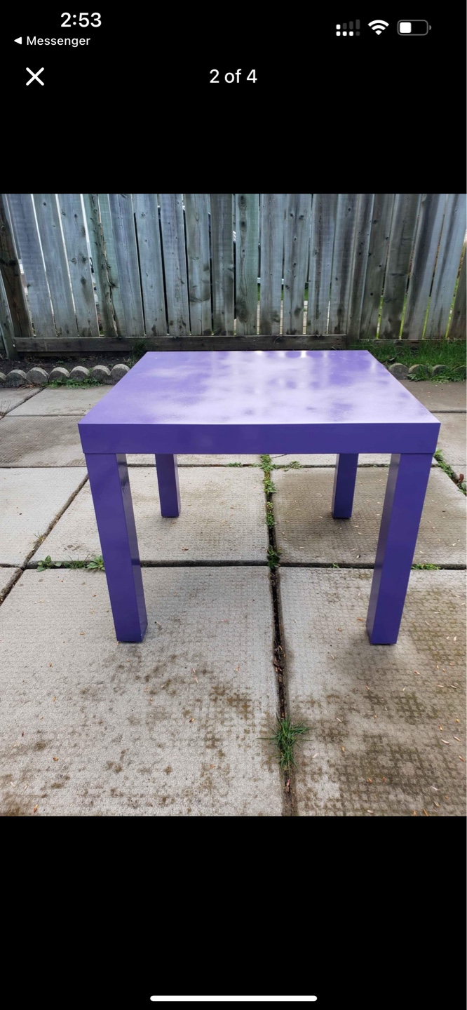 Purple Square End Table