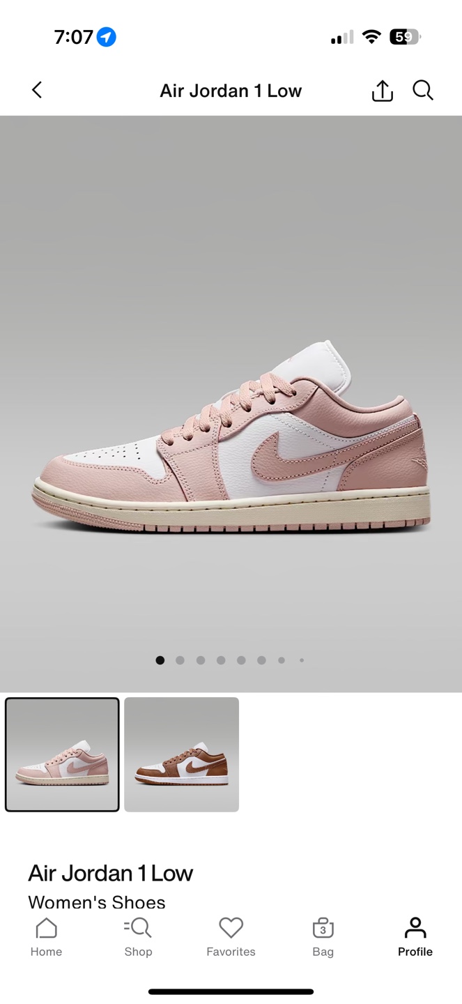 Women's Air Jordan 1 Low Pink Sneakers - photo 2