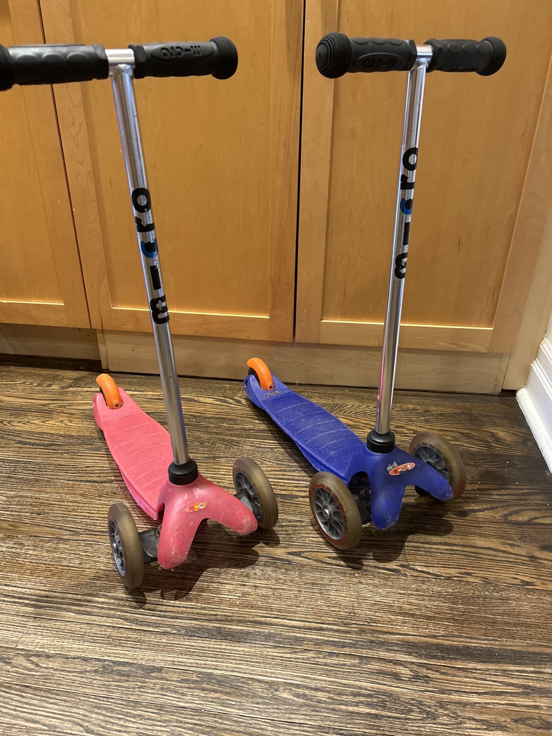 Two Micro Mini Scooters - Pink and Blue