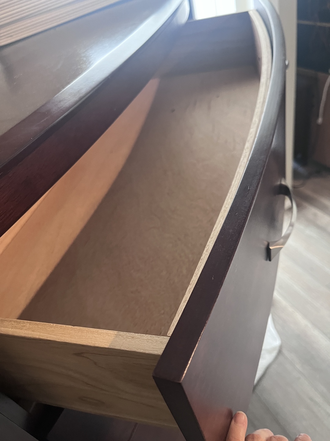 Dark brown wooden dresser with six drawers - photo 2