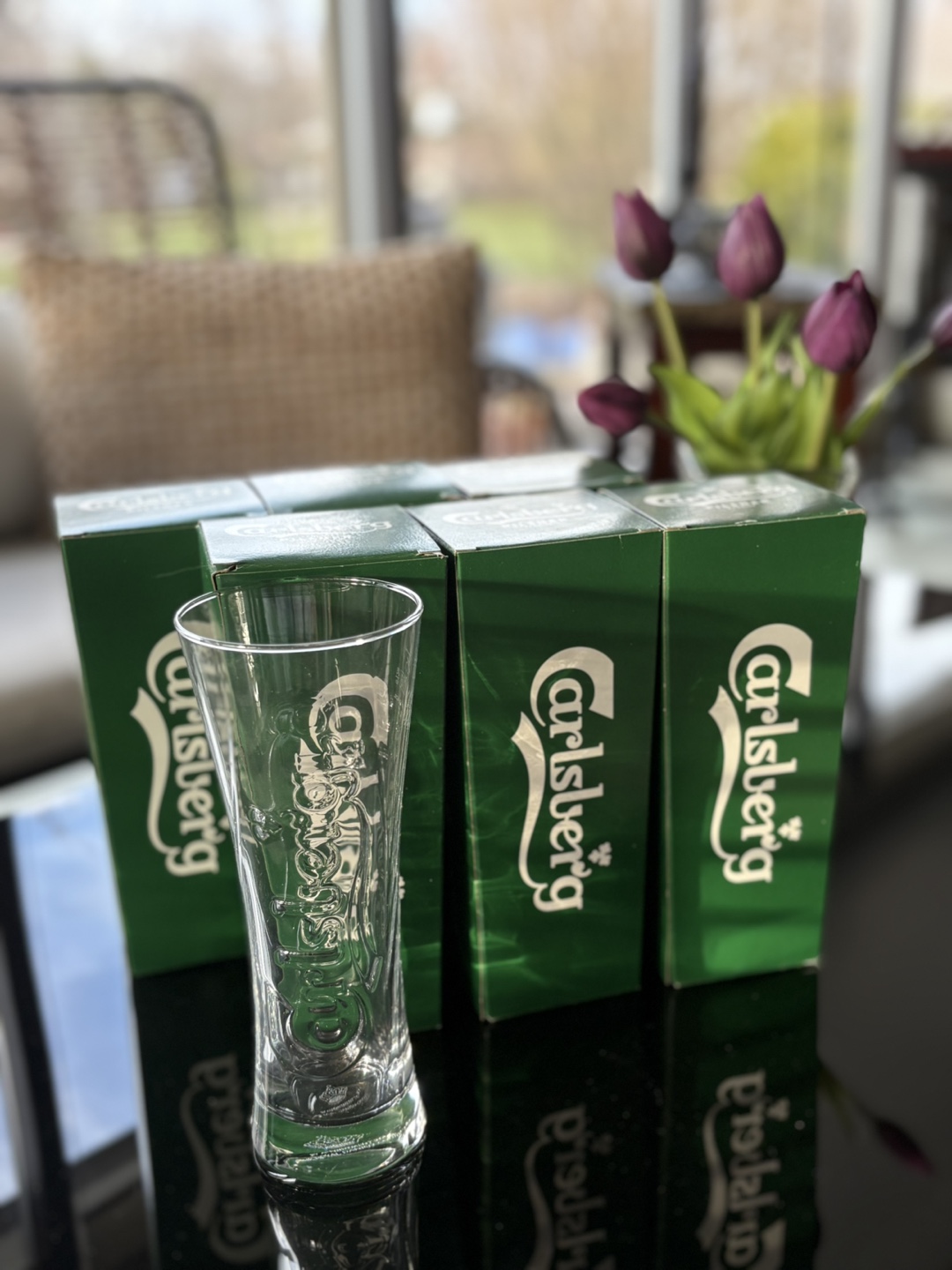 Set of Six Carlsberg Beer Glasses in Original Boxes - photo 2