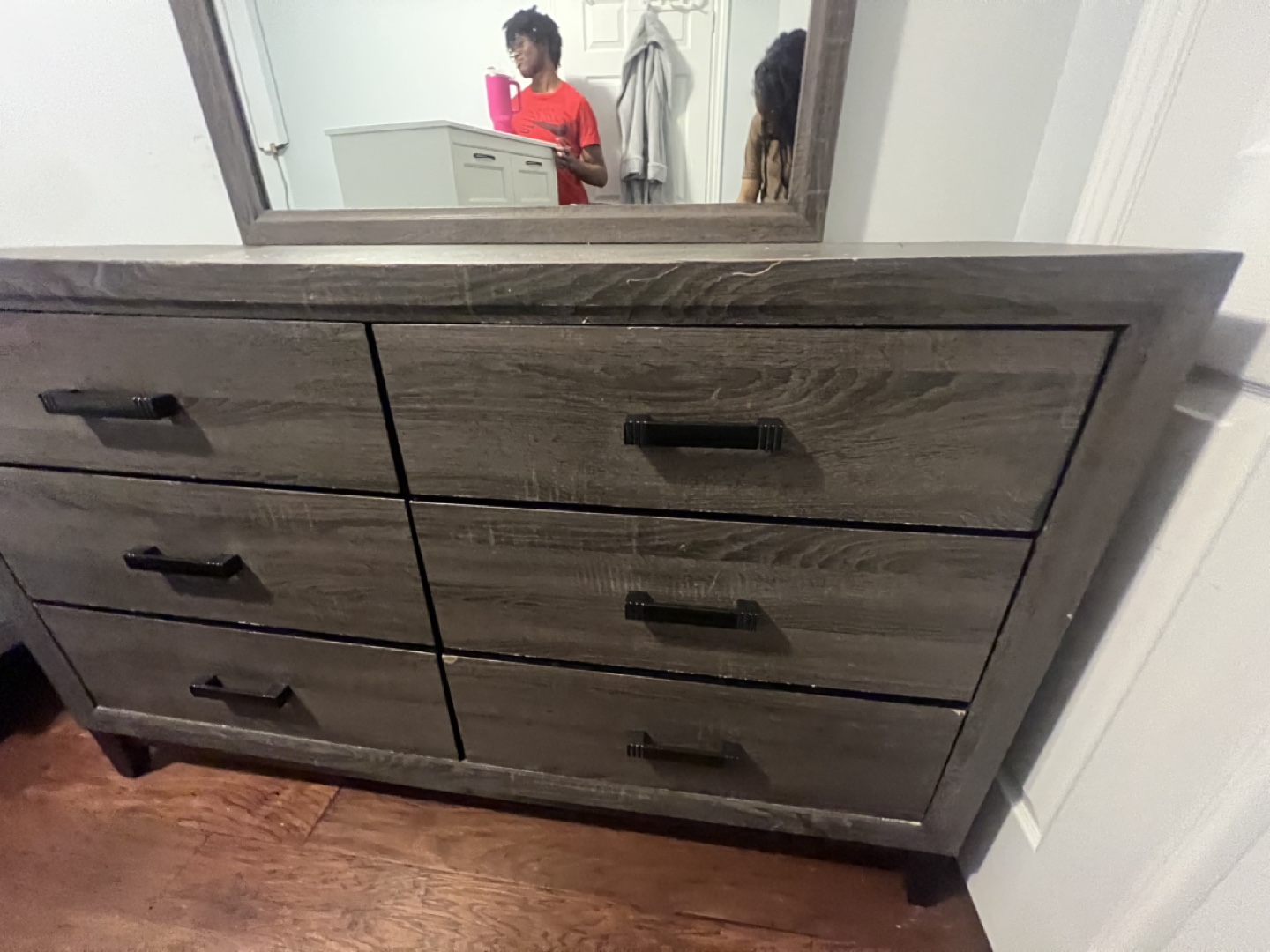 Six-Drawer Dresser with Mirror