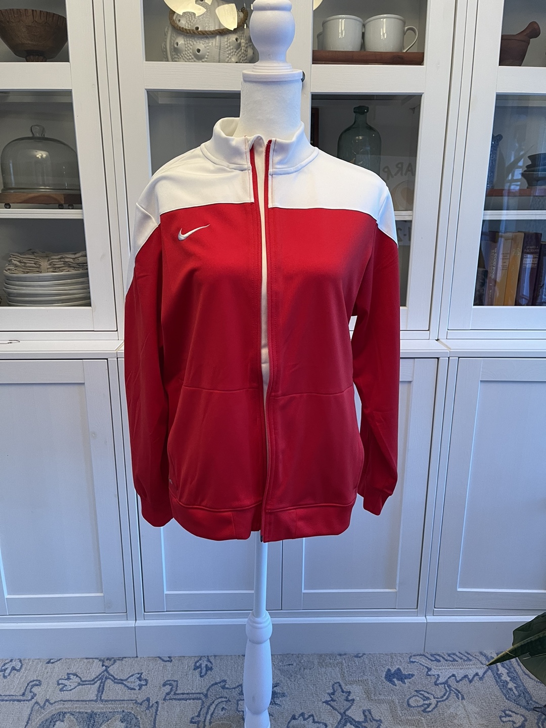 Nike Boy’s Red and White Track Jacket Size Youth XL