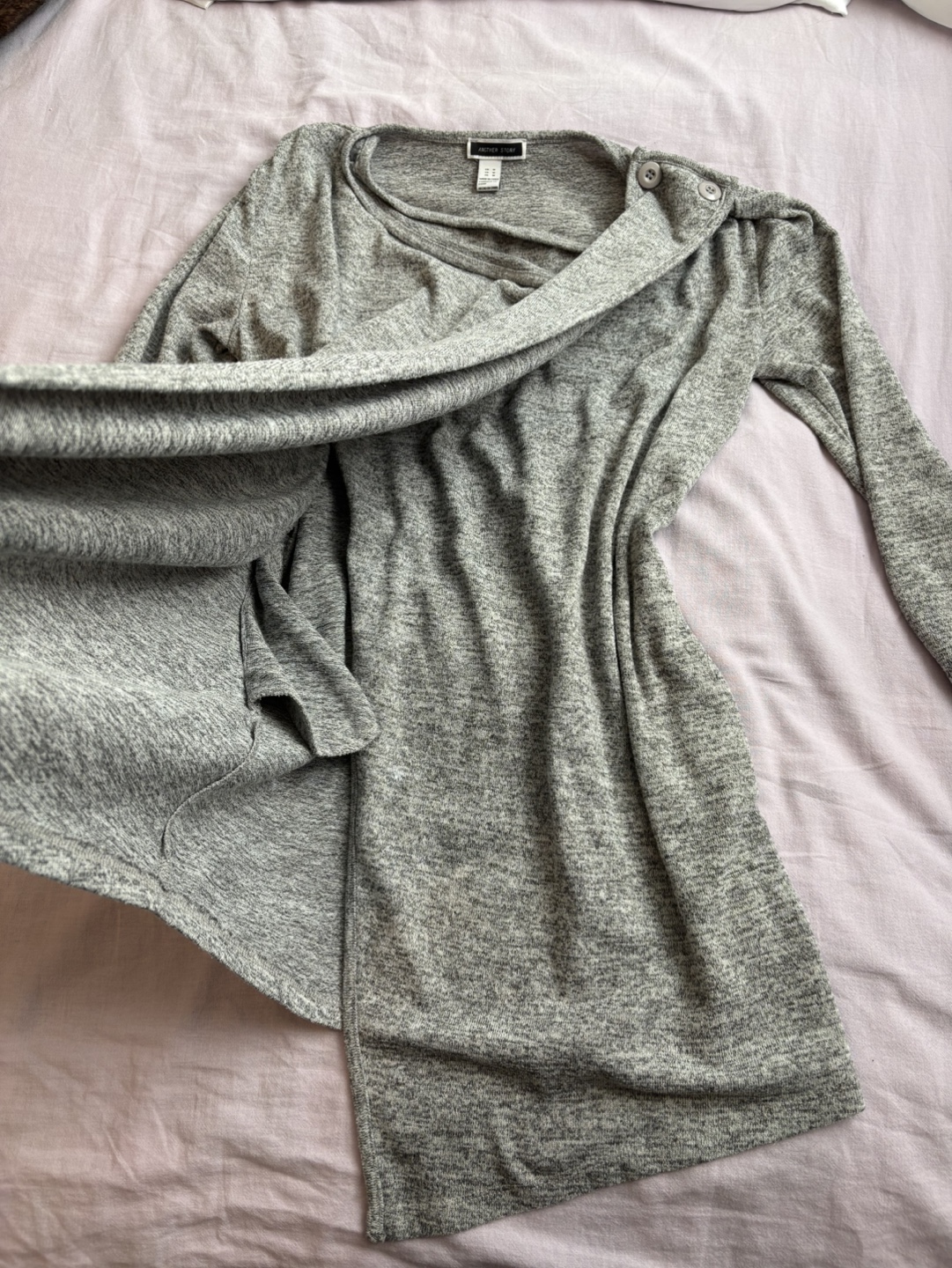 Grey Knit Wrap Cardigan - Size M - photo 2