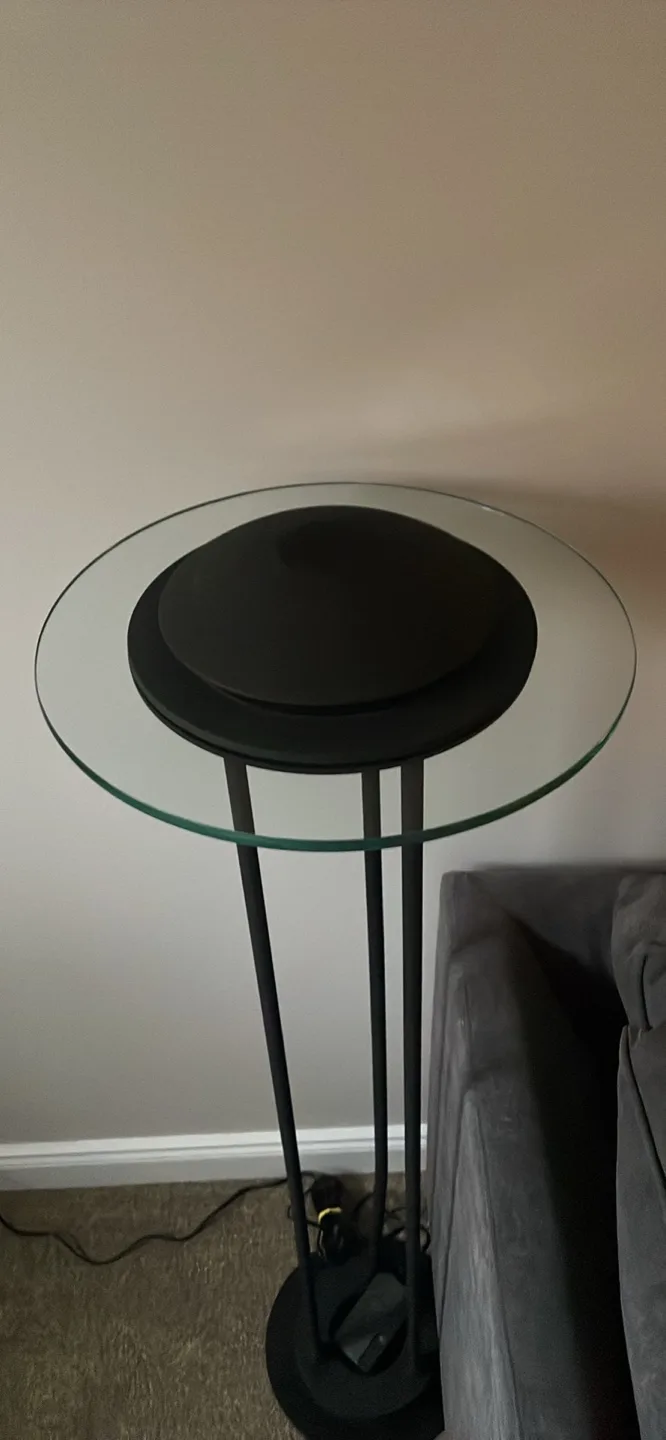 Vintage Black Floor Lamp with Glass Top image indicator(2)