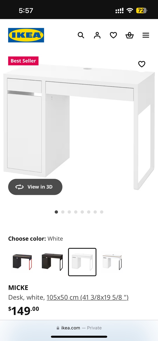 IKEA MICKE Desk - White - photo 2