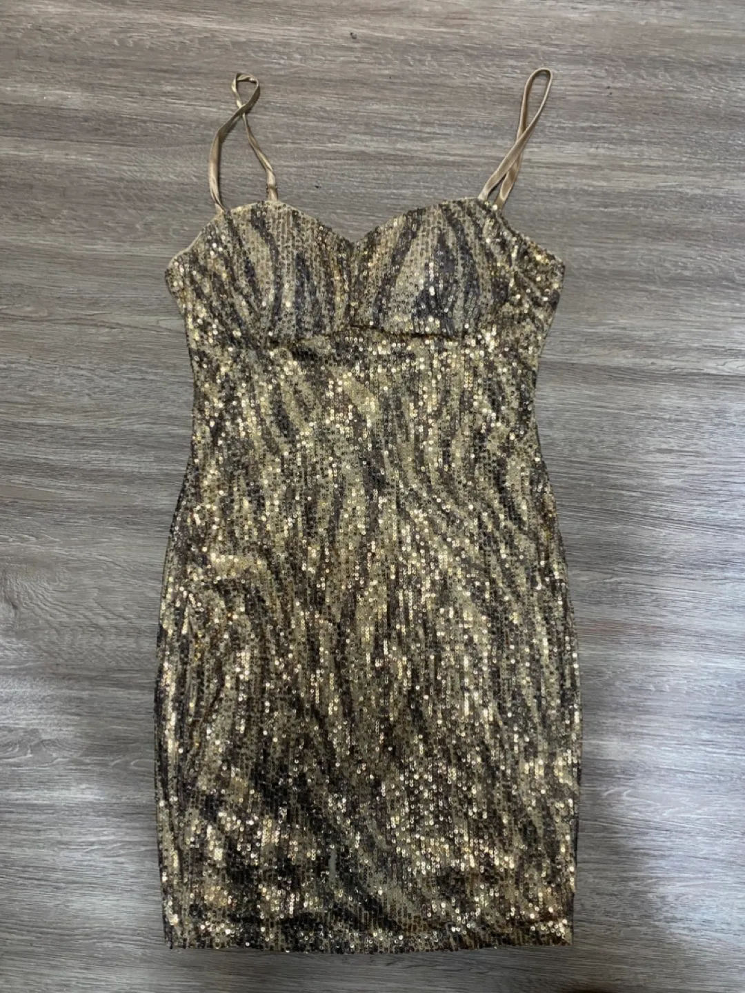 Stunning Gold Sequin Mini Dress thumbnail