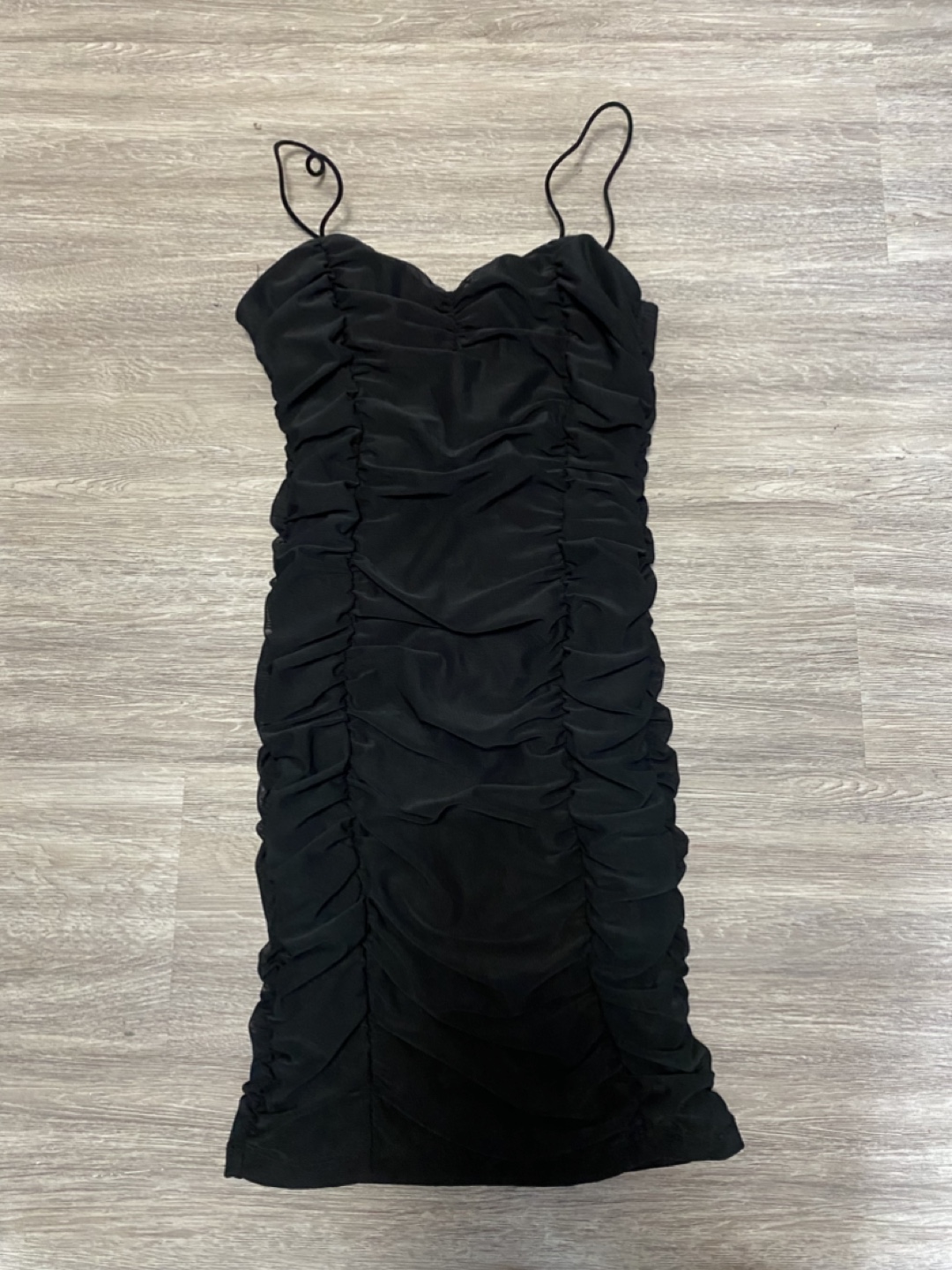 Black Ruched Mini Dress