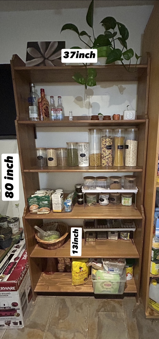 Wooden shelving unit