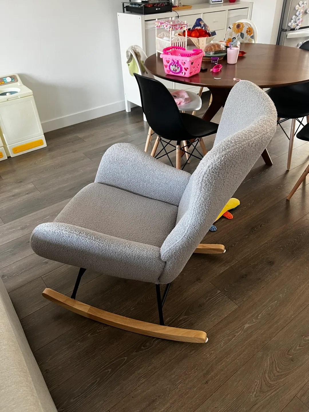 Grey Rocking Chair - boucle image indicator(2)