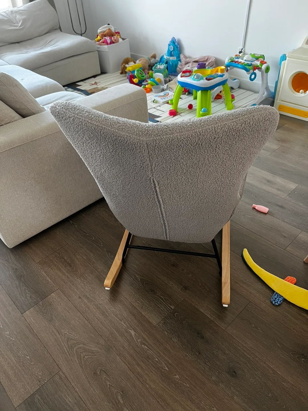 Grey Rocking Chair - boucle image indicator(3)