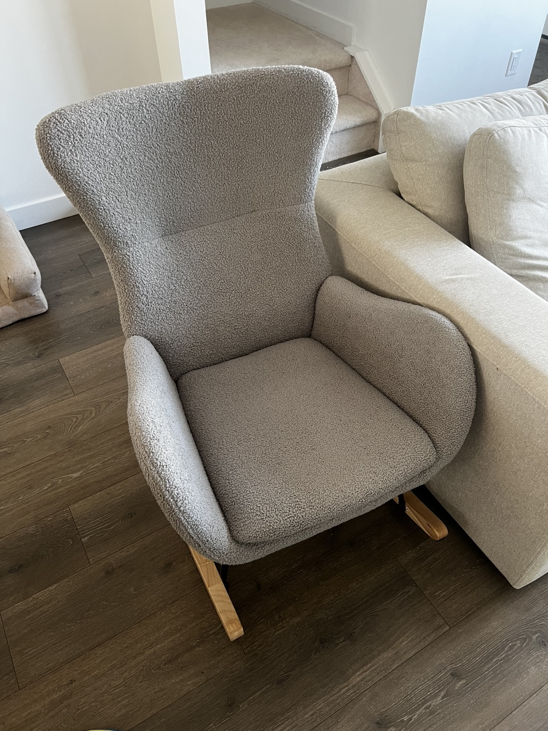 Grey Rocking Chair - boucle