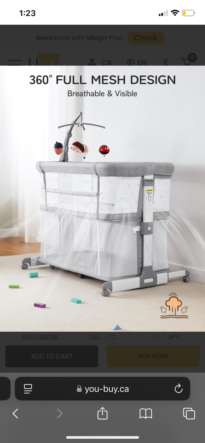 4-in-1 Baby Bassinet Crib - Grey - photo 3