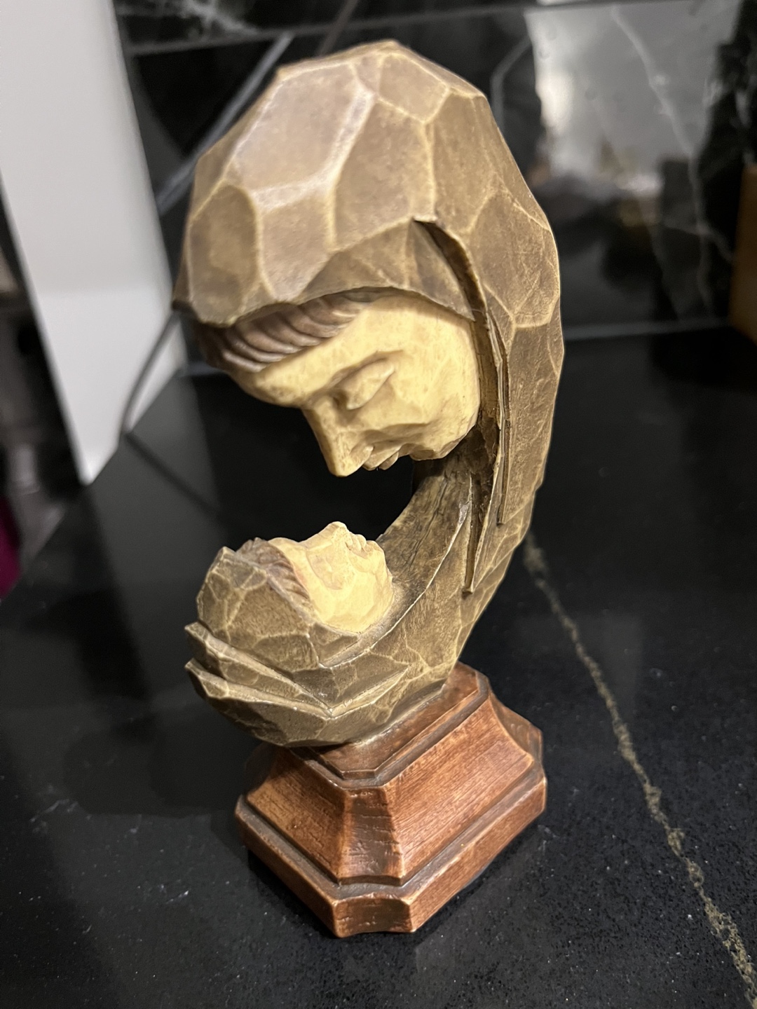 Wooden Madonna and Child Sculpture - photo 2
