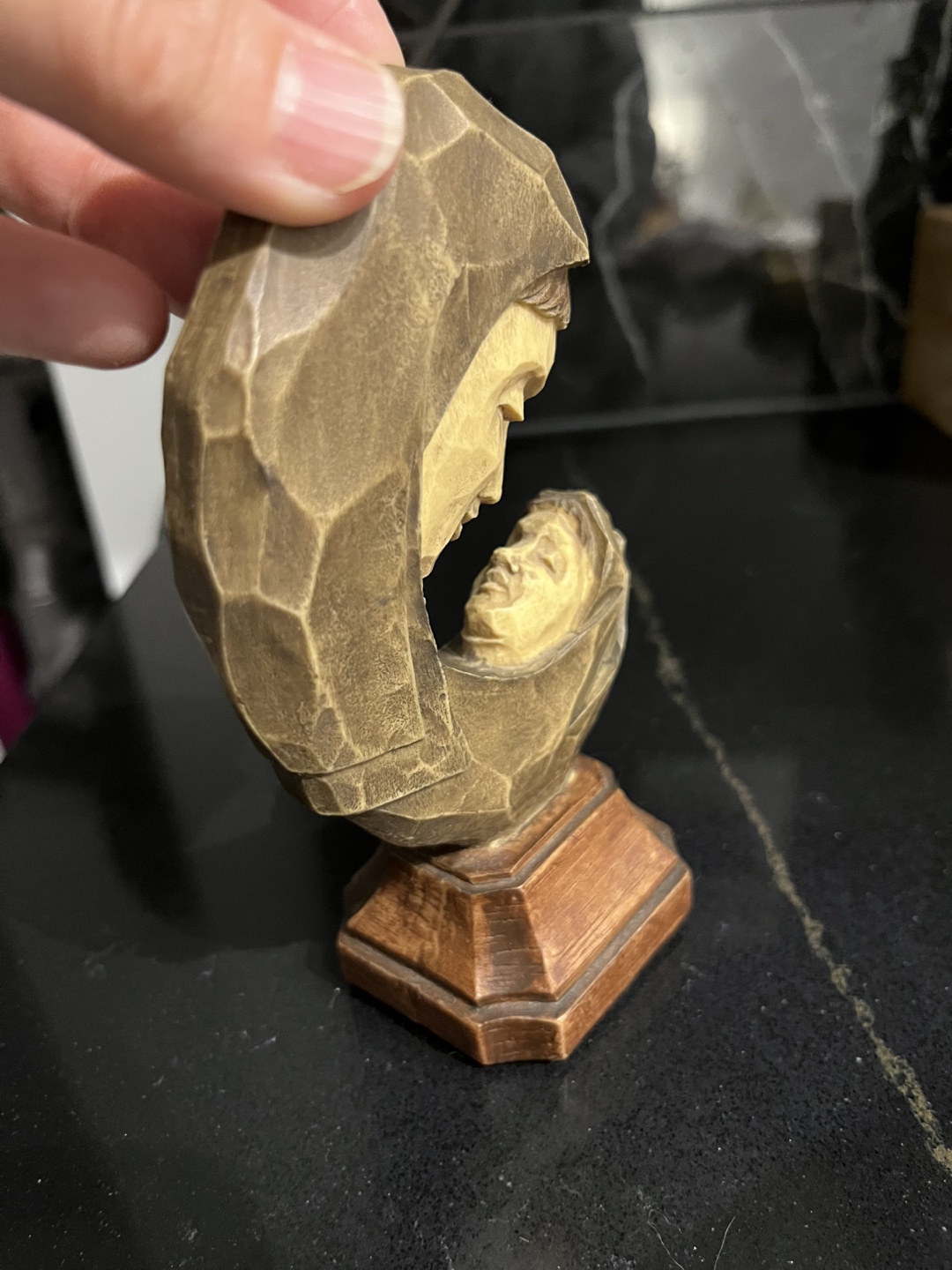 Wooden Madonna and Child Sculpture - photo 5