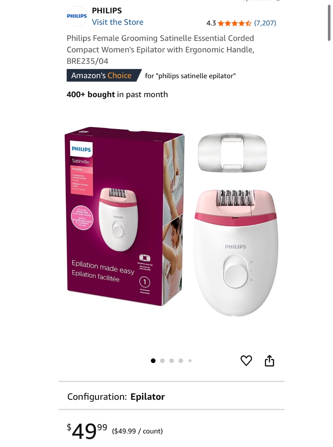 Brand New Philips Satinelle Corded Epilator