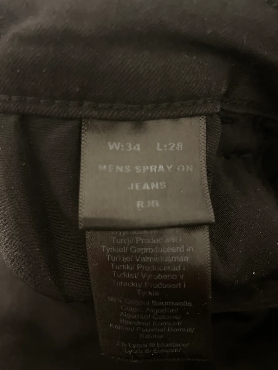 Legend London Men's Black Spray On Jeans, Size W34 L28 image indicator(3)