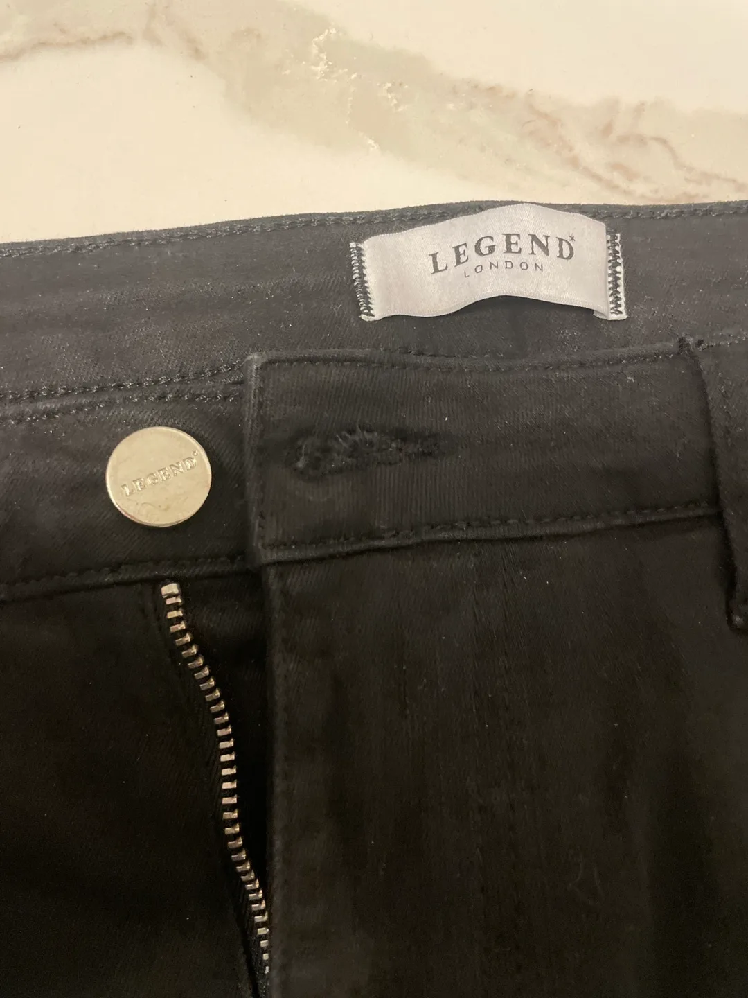 Legend London Men's Black Spray On Jeans, Size W34 L28 image indicator(2)
