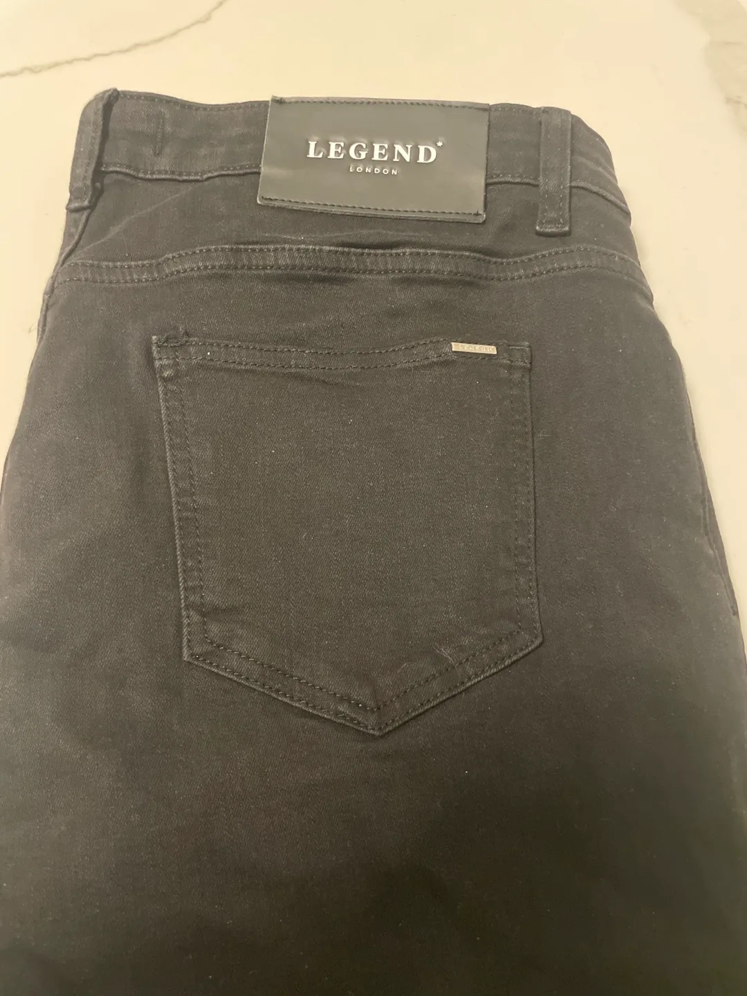 Legend London Men's Black Spray On Jeans, Size W34 L28 image indicator(4)