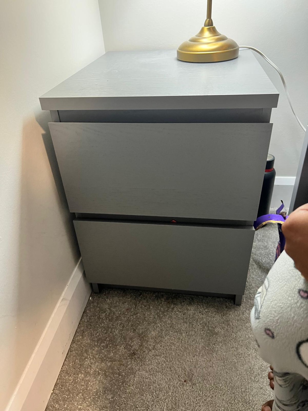 IKEA MALM Two-Drawer Nightstand - Grey