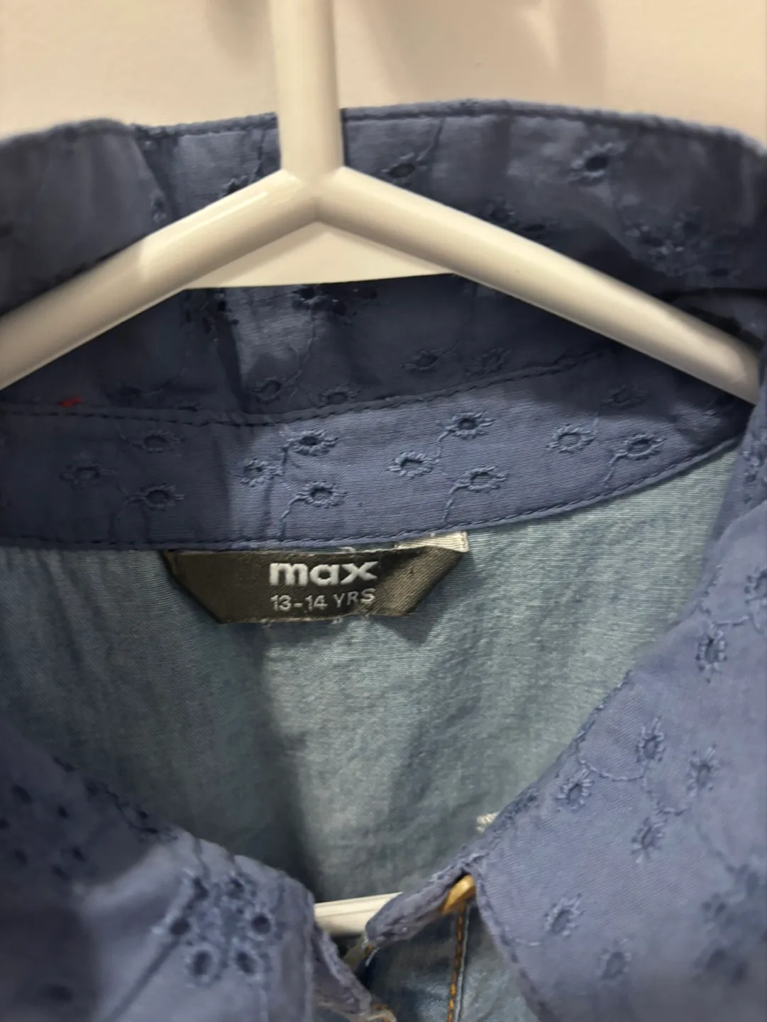 Girls' Embroided Denim Dress - Size 13-14 image indicator(2)