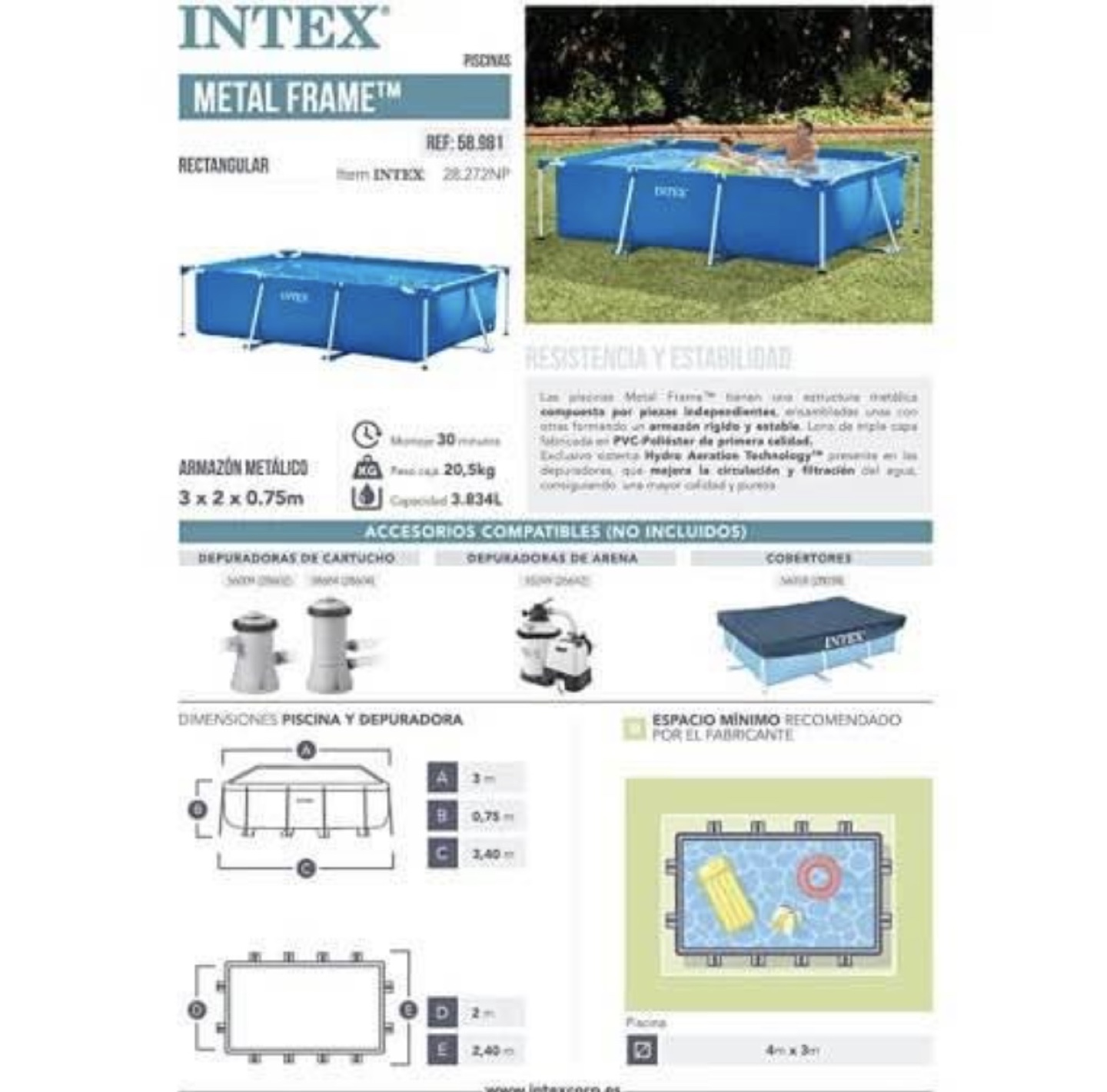 INTEX Rectangular Metal Frame Pool Set - photo 4