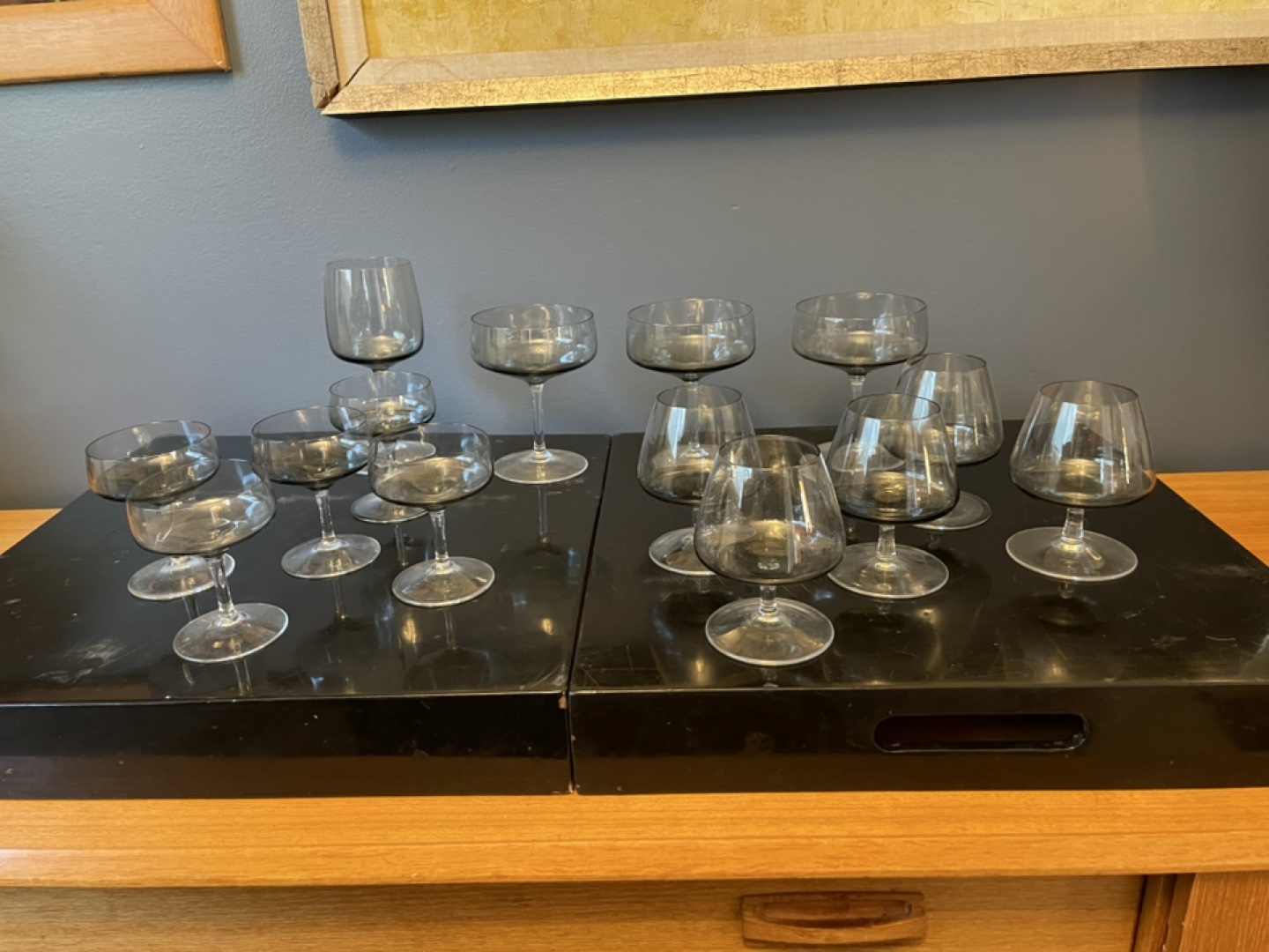 Vintage Smoke Grey Glass Drinkware