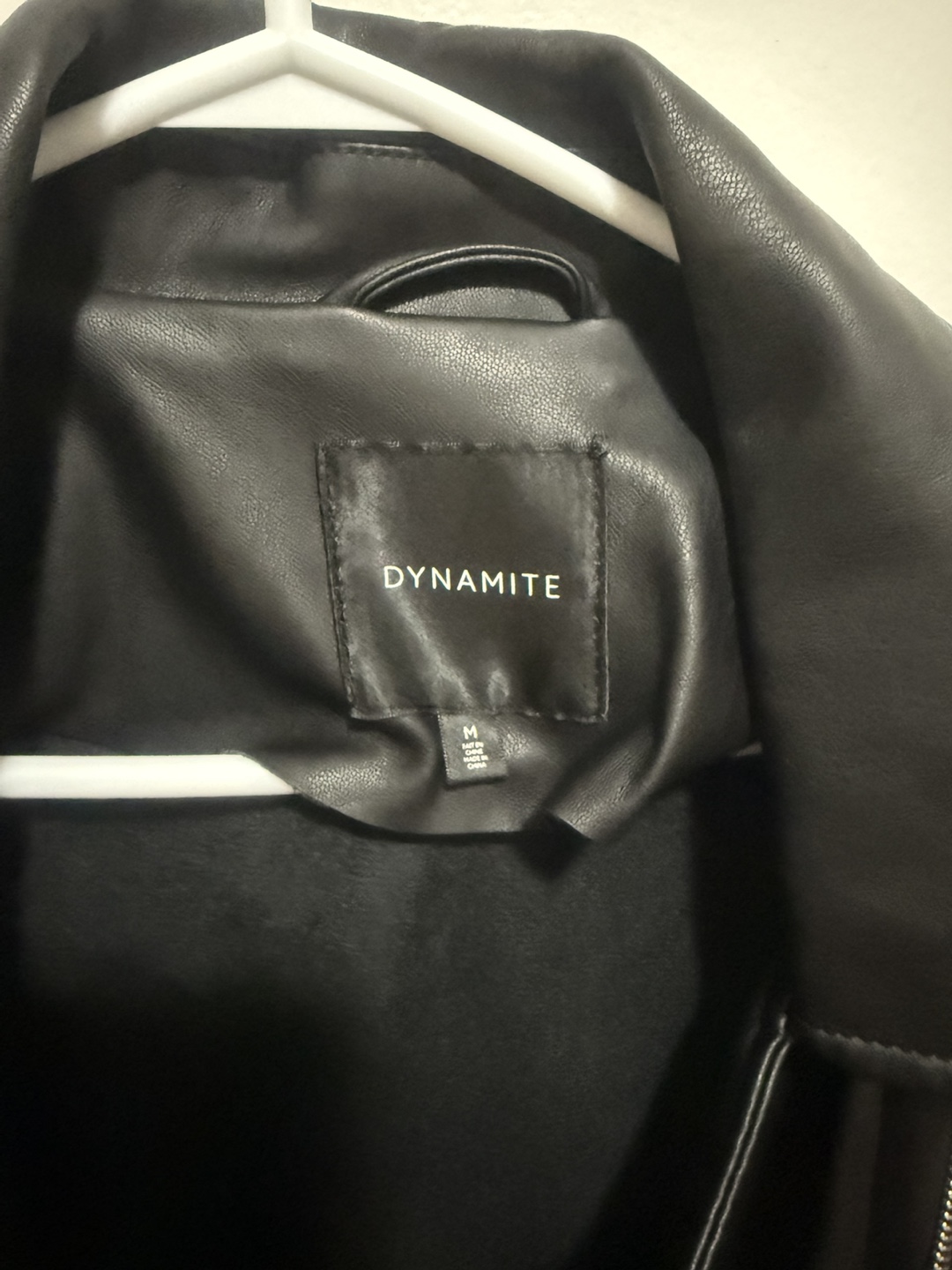 Dynamite Black Faux Leather Jacket - Size Medium - photo 2