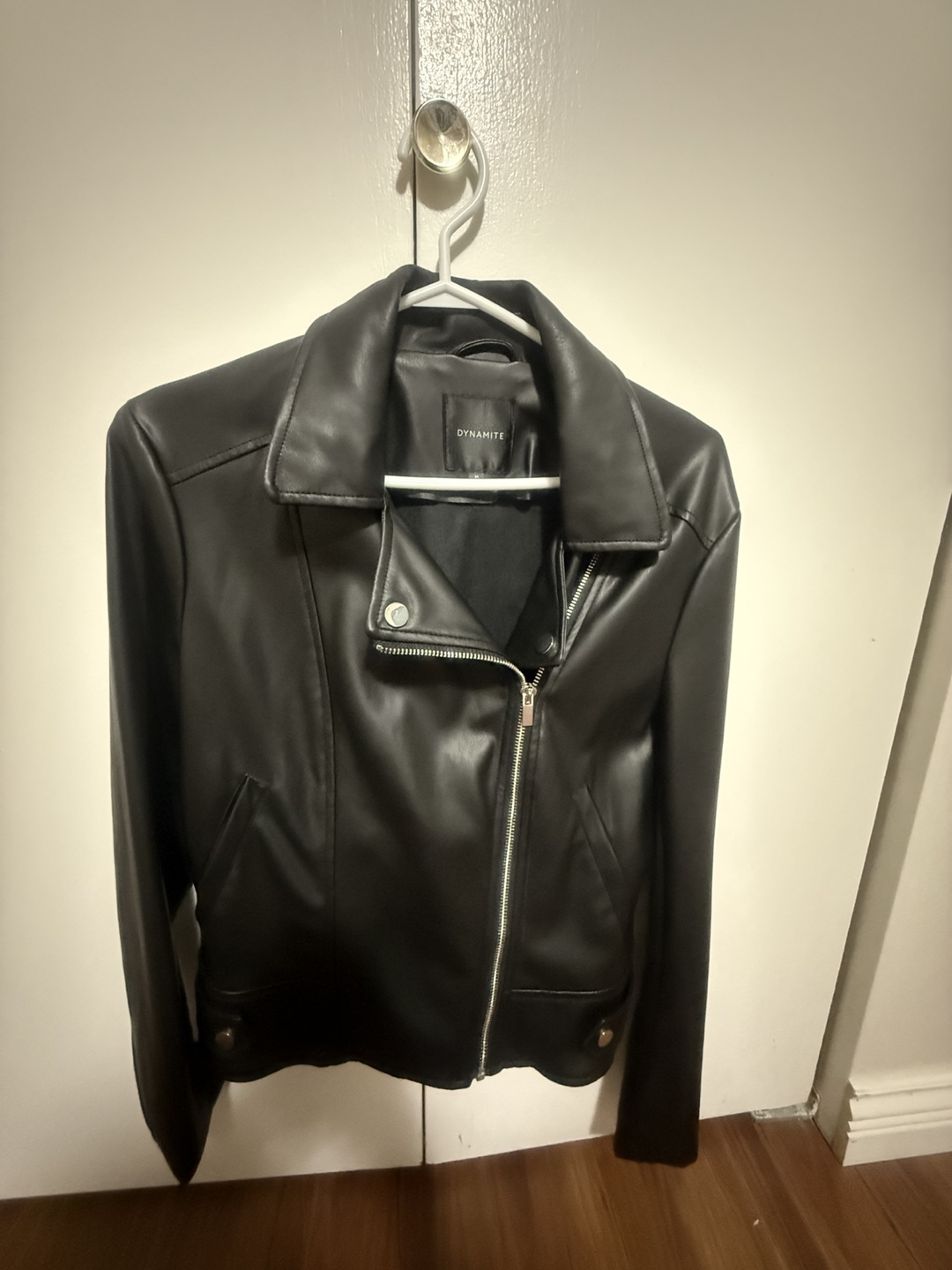 Dynamite Black Faux Leather Jacket - Size Medium - photo 3