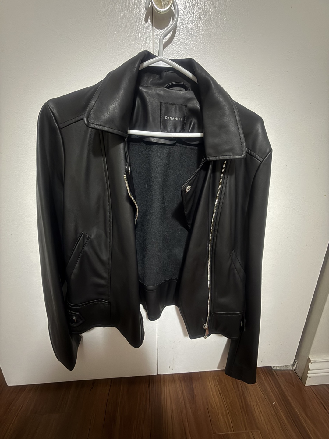 Dynamite Black Faux Leather Jacket - Size Medium