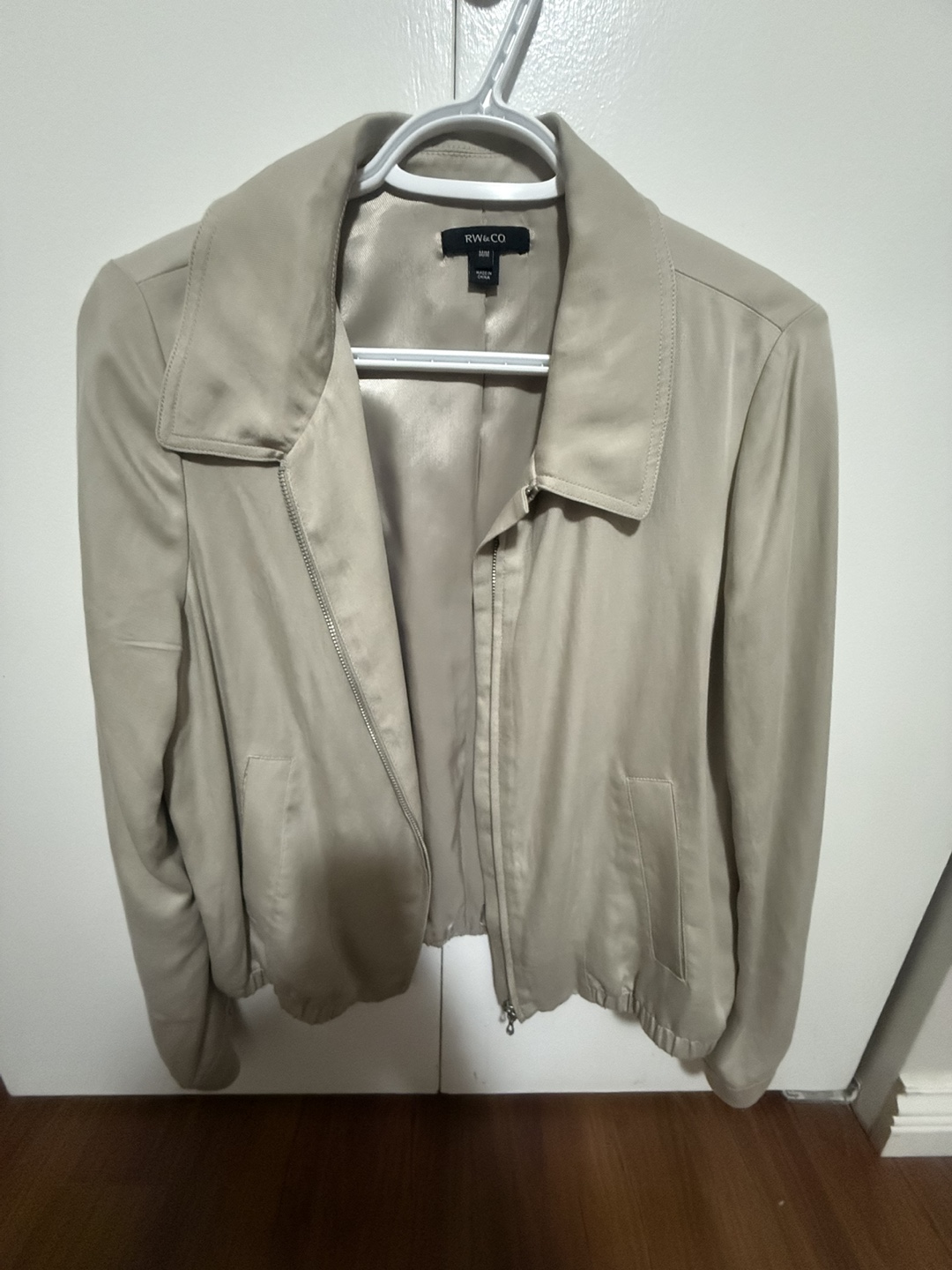 RW&CO Beige Zip-Up Jacket - Size M - photo 2