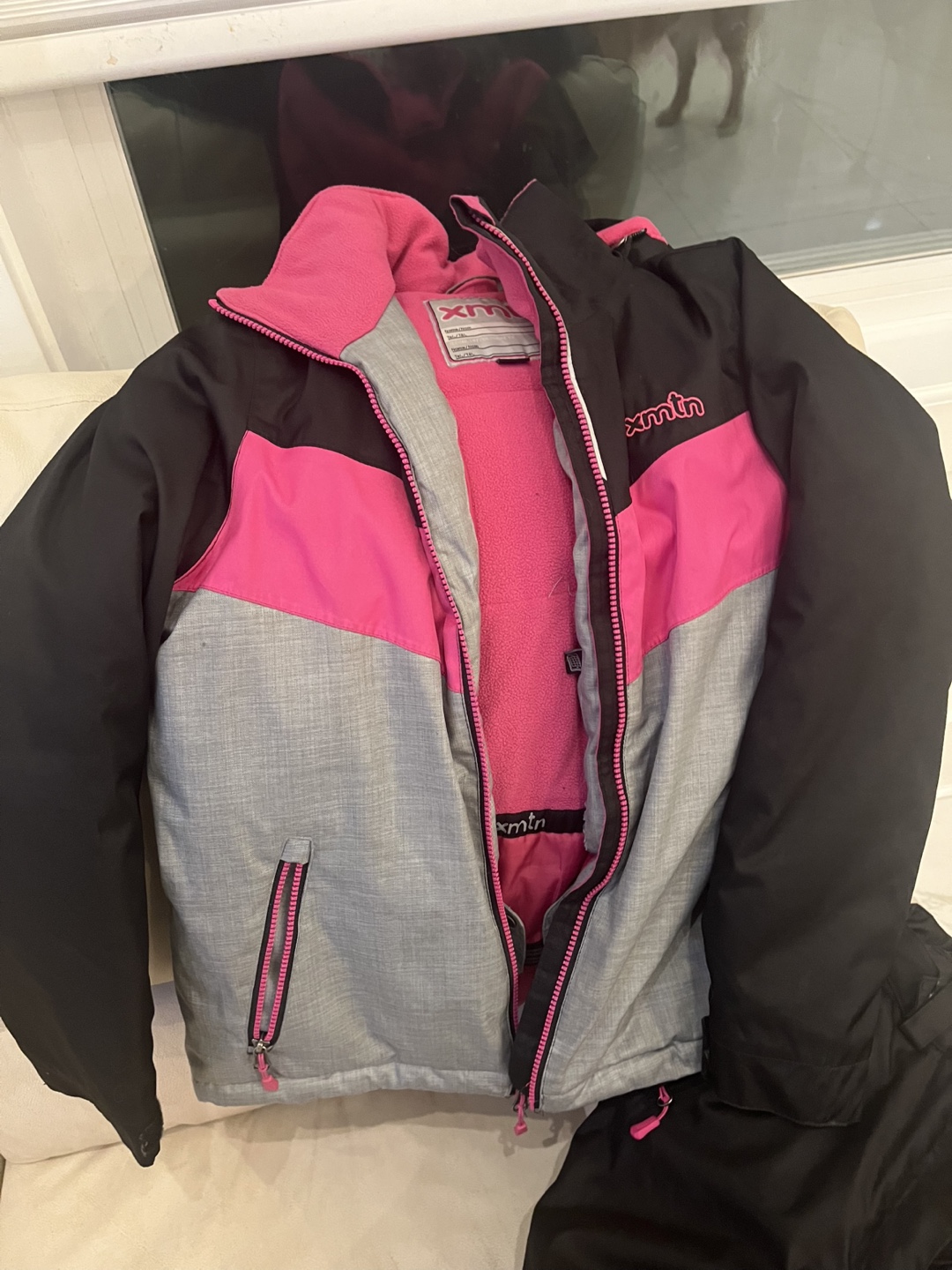 Xmtn Girls' Size 14 Ski Suit - Pink, Grey & Black - photo 3