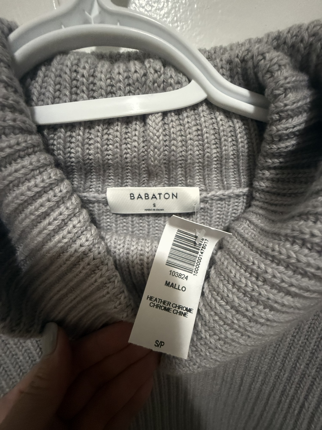 Babaton Mallo Heather Chrome Turtleneck Sweater - Size Small - photo 2