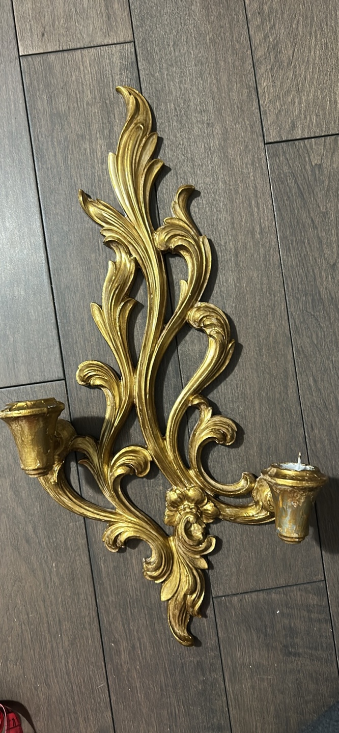 Vintage Gold Candle Sconce Wall Decor - photo 5