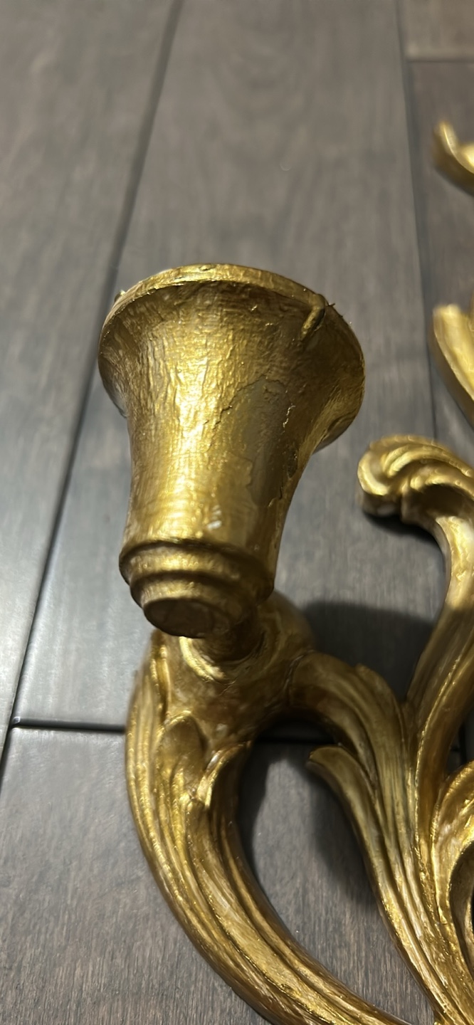 Vintage Gold Candle Sconce Wall Decor - photo 3