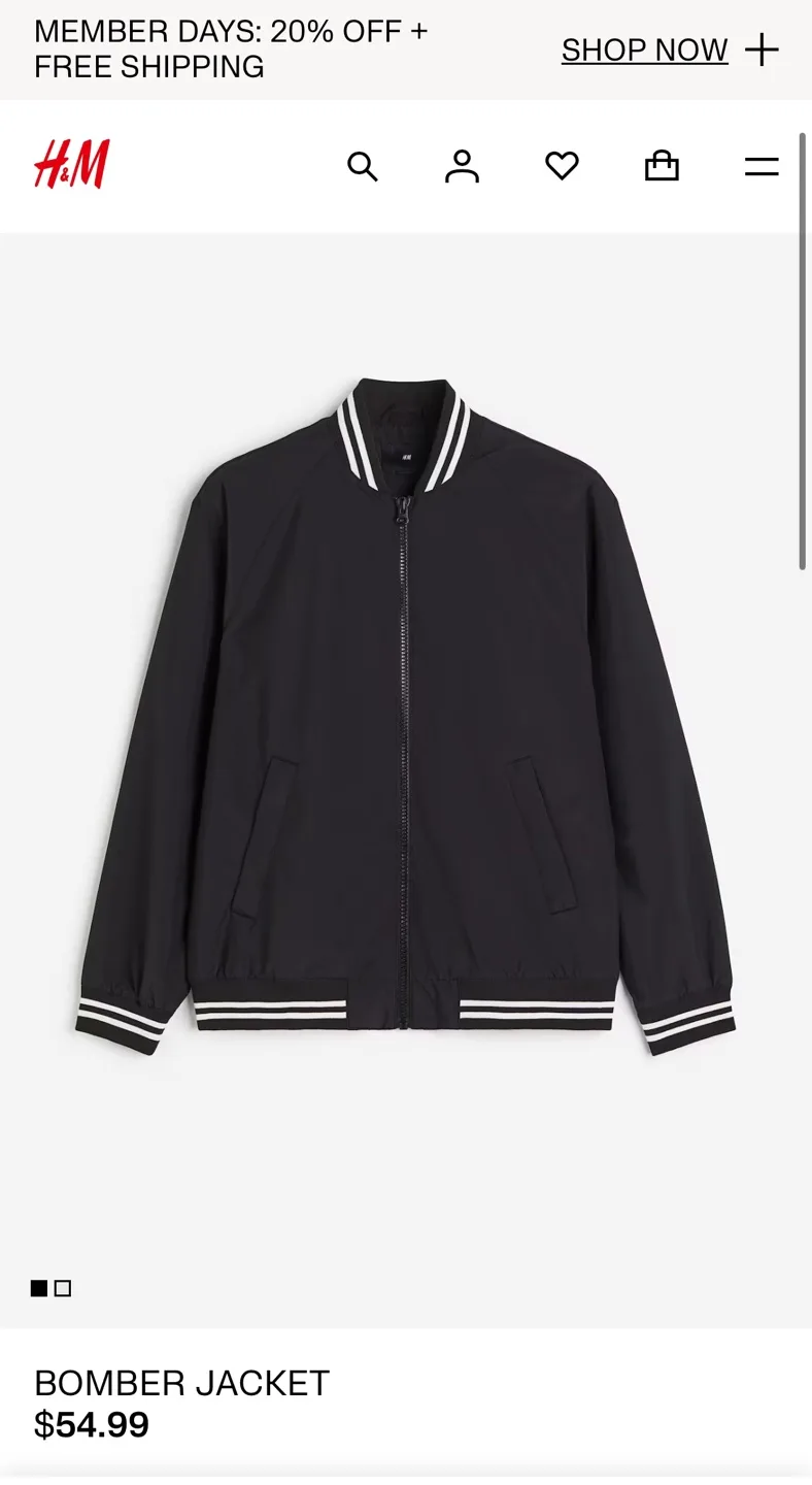 Red H&M bomber jacket image indicator(6)