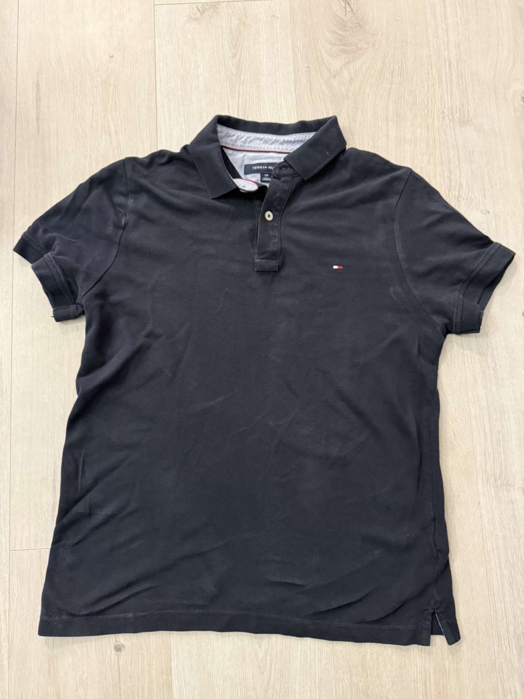 Tommy Hilfiger Black Polo Shirt - Size Small