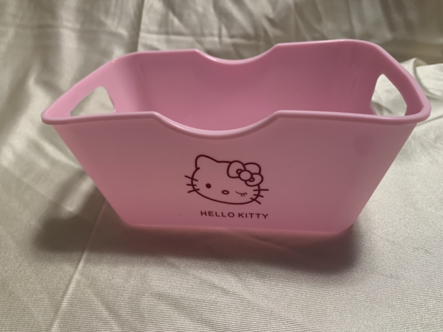 Hello Kitty Pink Plastic Storage Basket