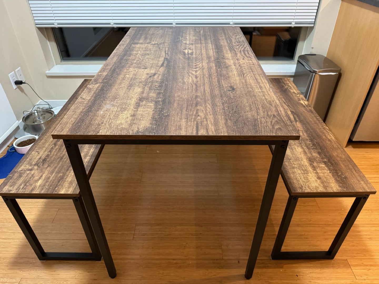 Rustic Dining Table Set with Two Benches - photo 4