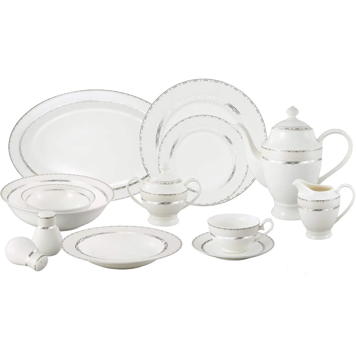 Lorren Home Trends 57-Piece China Dinnerware set thumbnail
