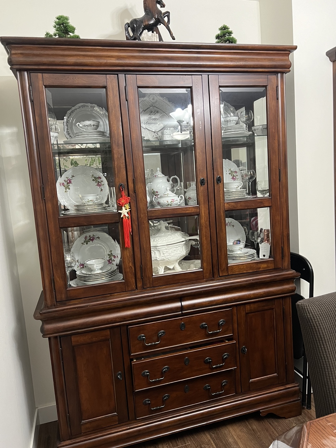 💚 Dark Wood China Cabinet Buffet