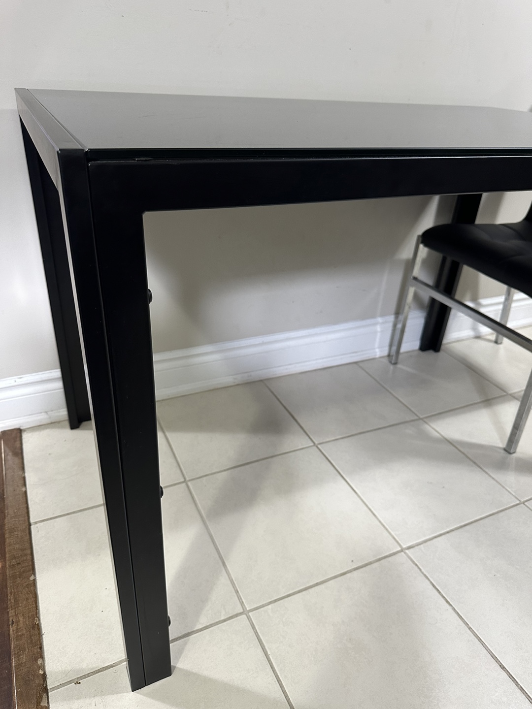 Black Glass Dining Table Set with 4 Chairs - photo 4