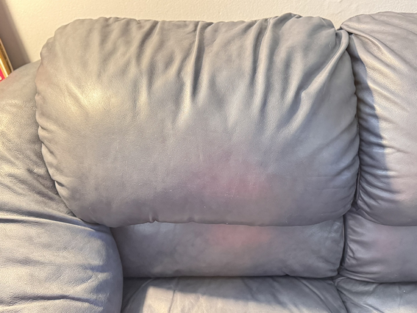 Grey Leather Loveseat - photo 3