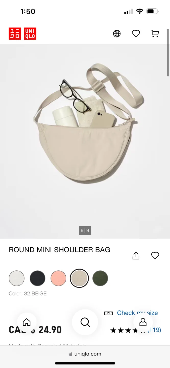 UNIQLO round crossbody bag BNWT image indicator(6)