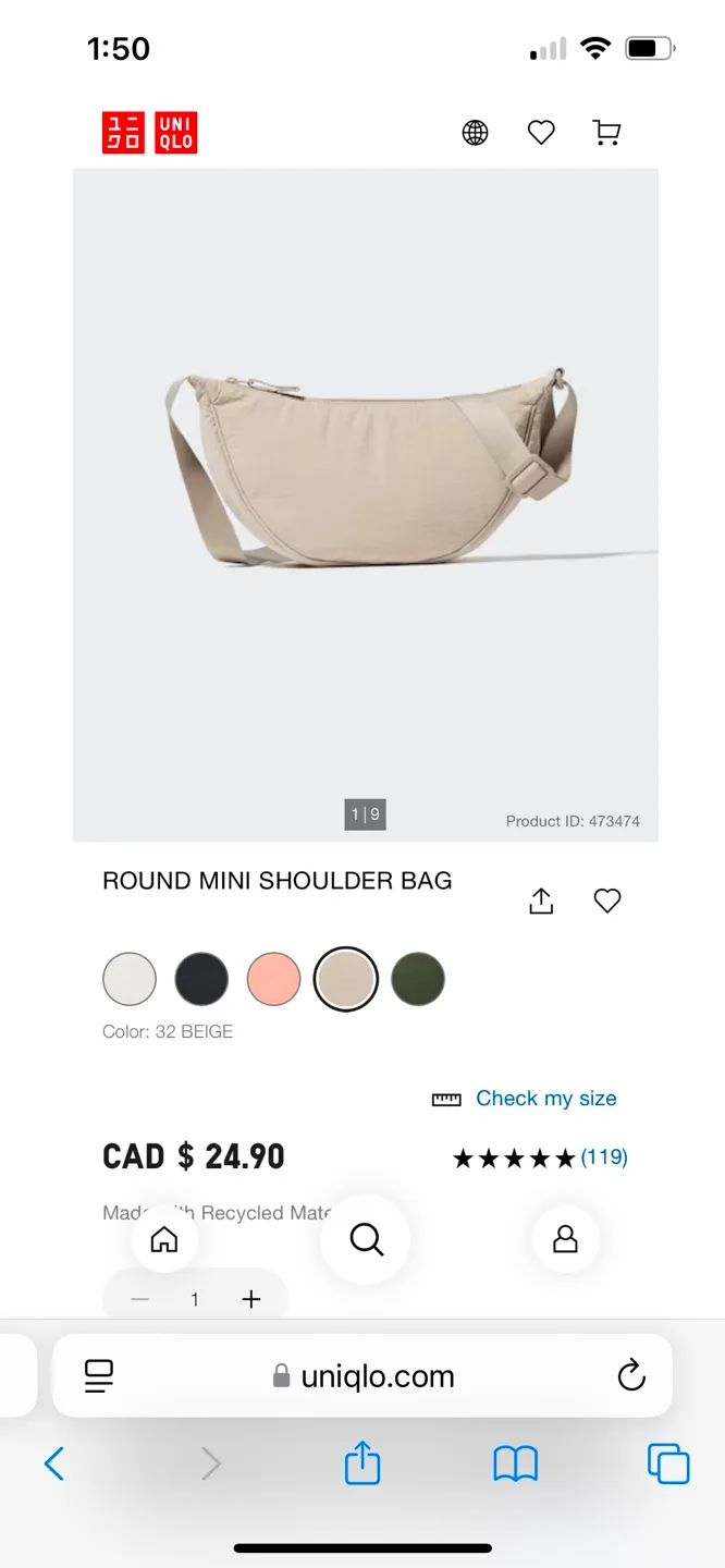 UNIQLO round crossbody bag BNWT image indicator(8)