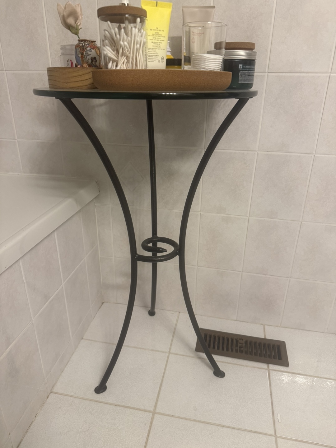 Small Black Metal Round Side Table