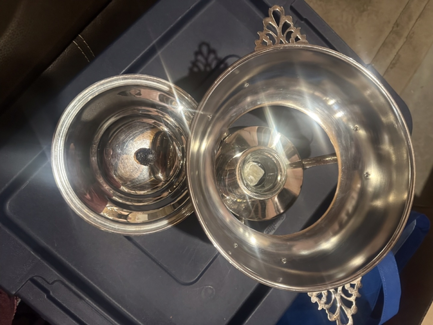 Vintage Silver Chafing Dish with Pyrex Bowl - photo 2